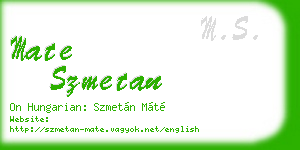 mate szmetan business card